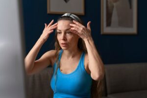 Plan moyen d'une femme pratiquant le yoga facial. Qu'est-ce que l'ostéonécrose ?