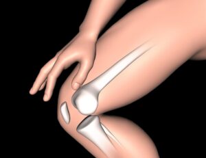 Figure médicale masculine en 3D avec os de la jambe mis en évidence