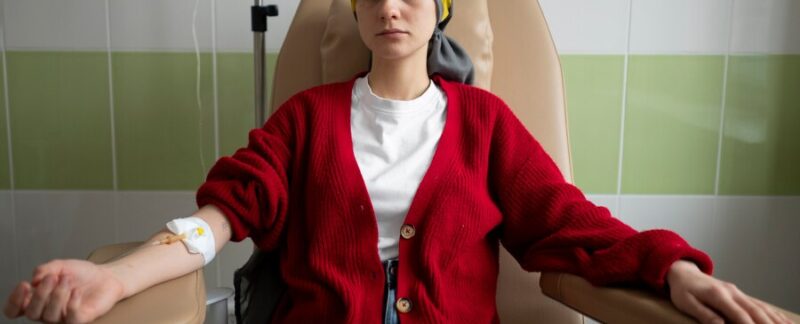 Patient recevant un traitement de chimiothérapie.. Tumeurs bénignes ou non cancéreuses