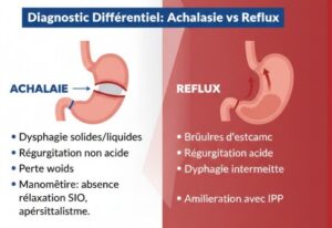 Diagnostic différentiel : Achalasie vs Reflux