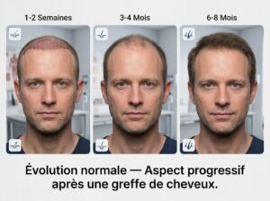 Aspect progressif après une greffe de cheveux