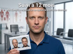 Contrôle médical un an après la greffe de cheveux