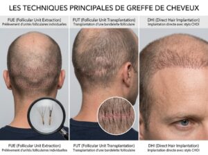 techniques principales de greffe de cheveux